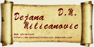 Dejana Milicanović vizit kartica